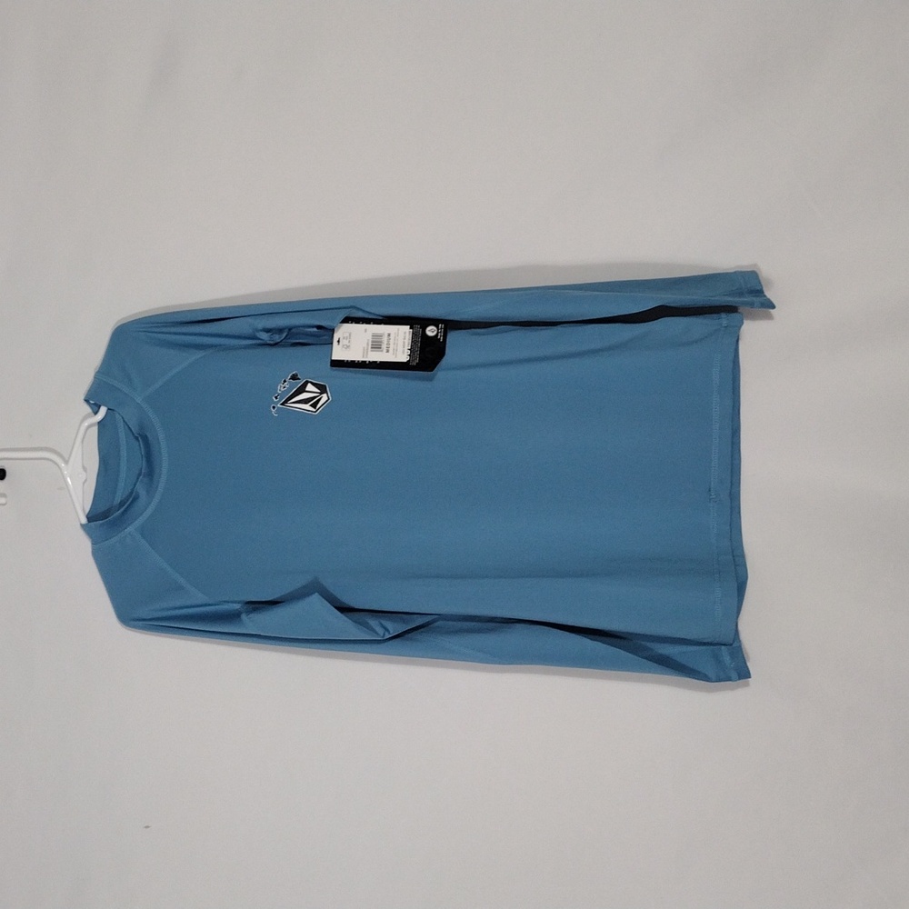 NWT Volcom Thrashguard Blue Stonerigger Long Sleeve Rash Guard Boys Size Medium
